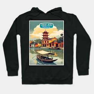 Hoi An Vietnam Vintage Travel and Tourism Advertising Print Hoodie